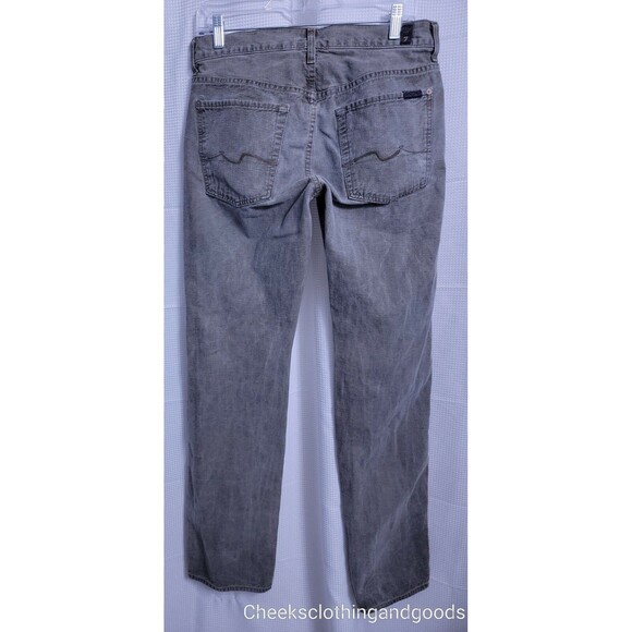 7FAM Standard Fit Button Fly Greyish Brown Jeans Men's 31x34  7 For All Mankind - Picture 5 of 8